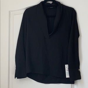 Zara black basic blouse small